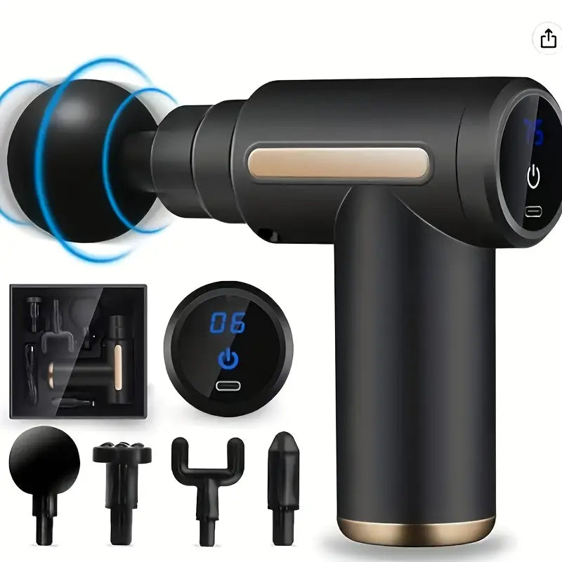 Ultra Compact Rechargeable Deep Tissue Massage Gun – Black